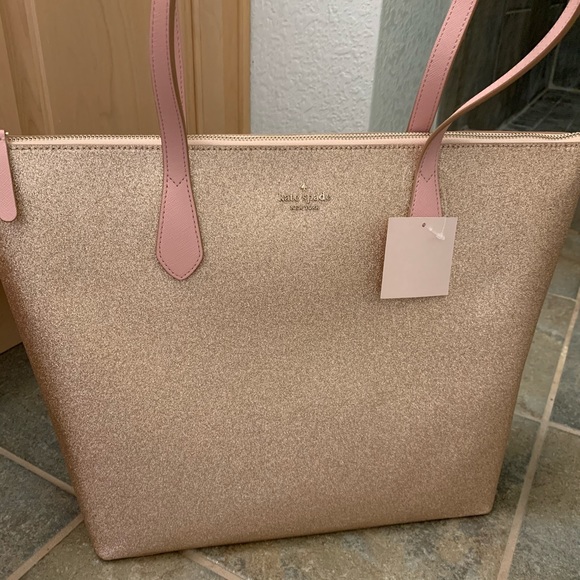 KATE SPADE LARGE JOELEY SHOULDER TOTE ROSE GOLD - Picture 2 of 8